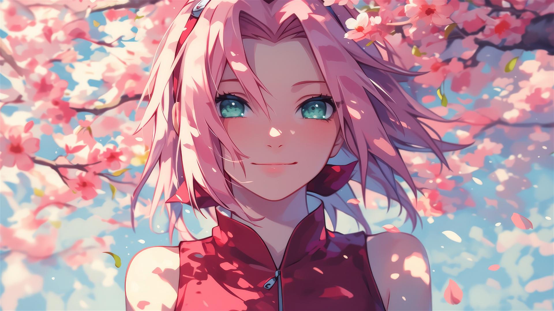 Sakura Haruno, Naruto character, in action pose.
