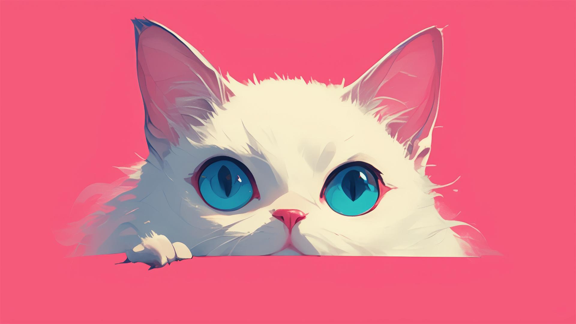 Minimalistic 8K cat design for iPhone