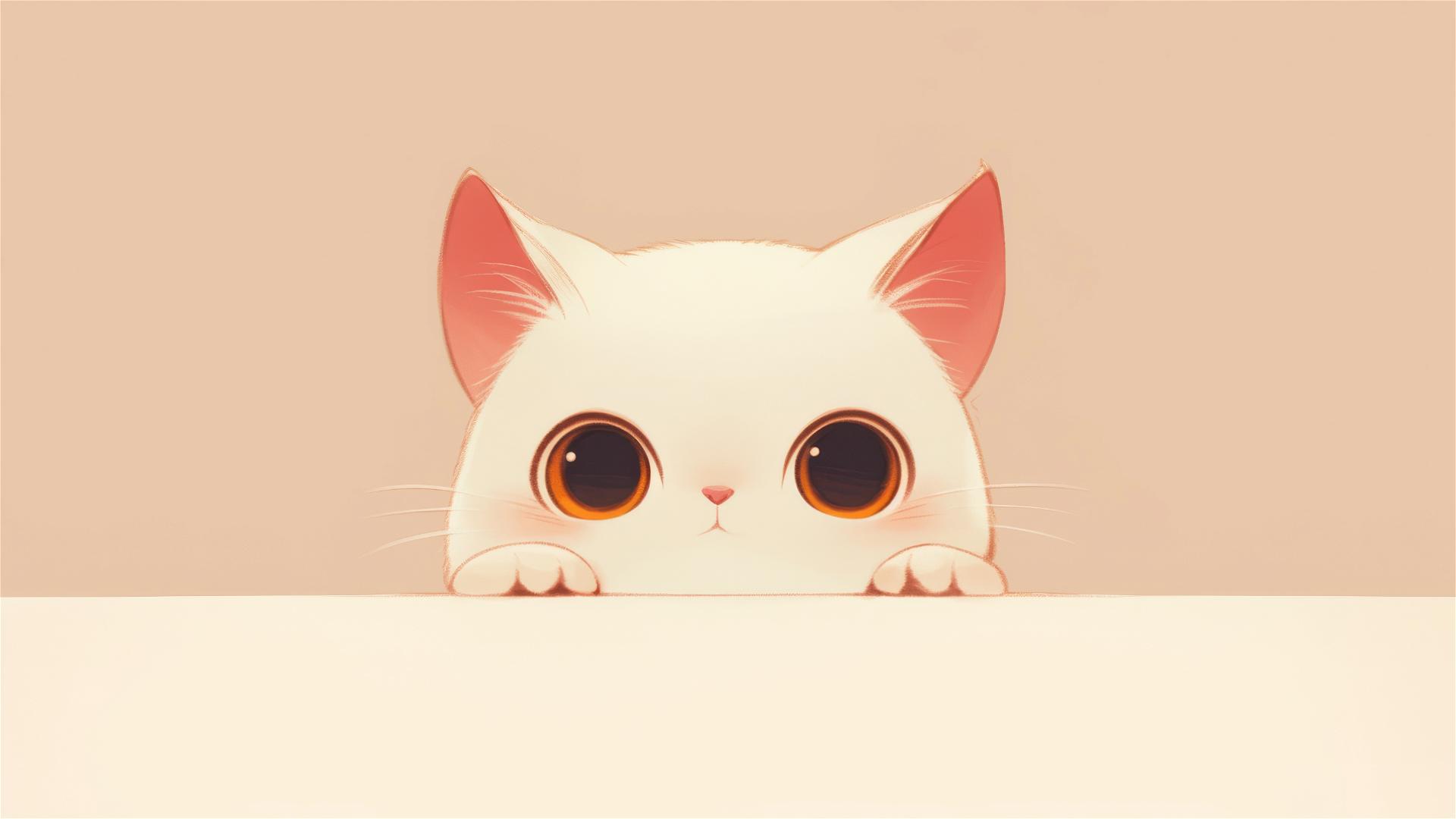 Sleek minimalist 8K cat design for iPhone