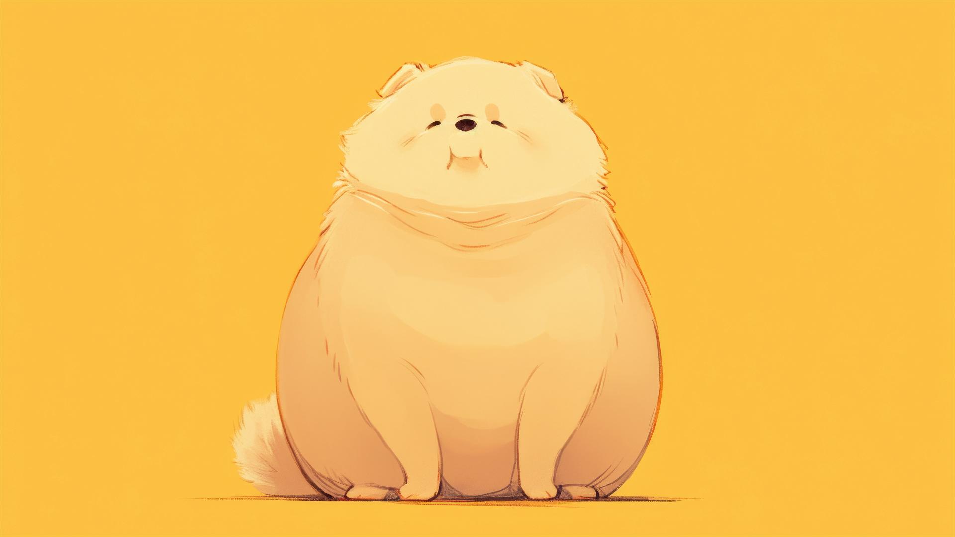 A chubby, detailed, minimalist dog design for iPhone.