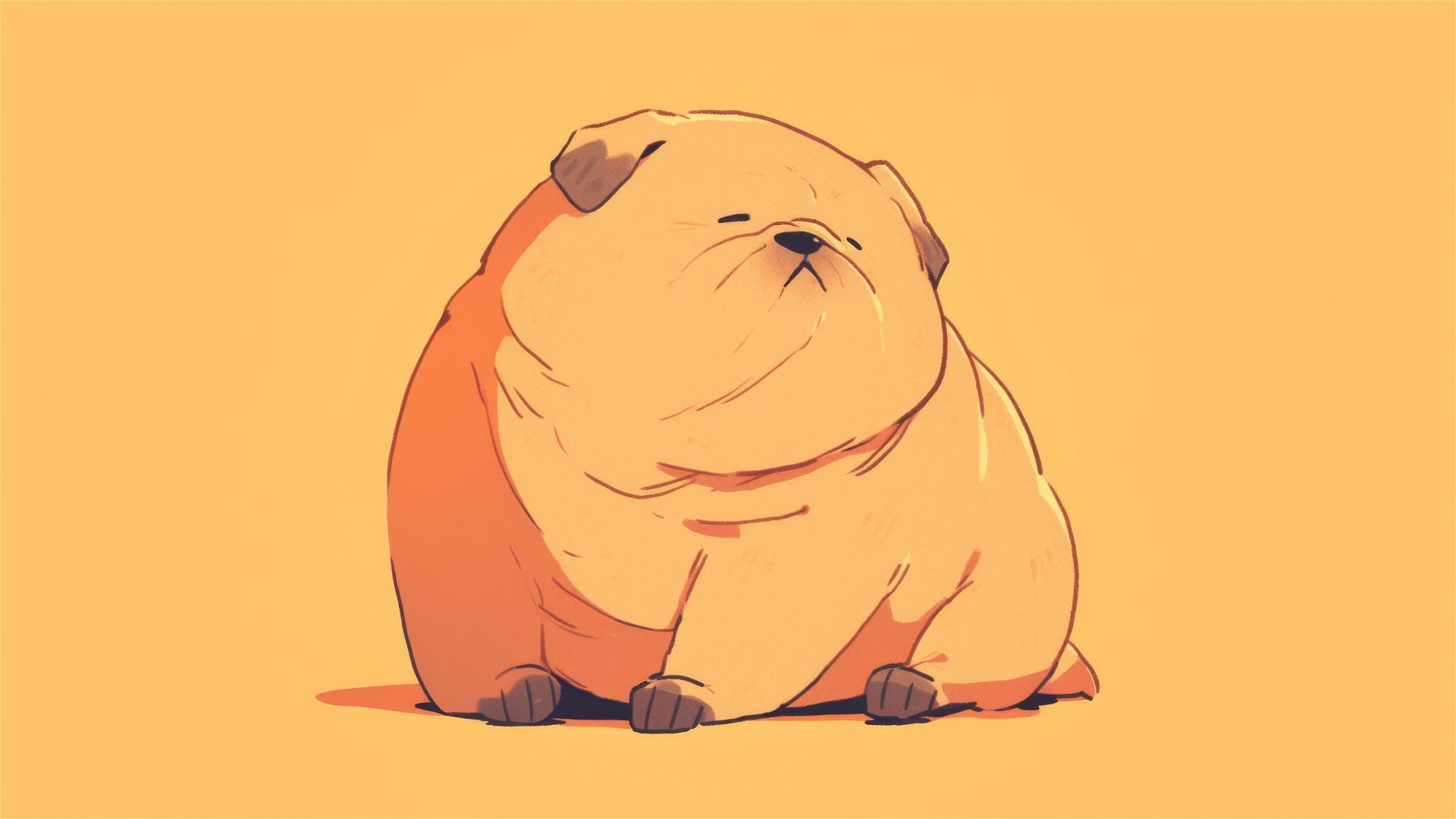 Minimalist chubby dog graphics for iPhone