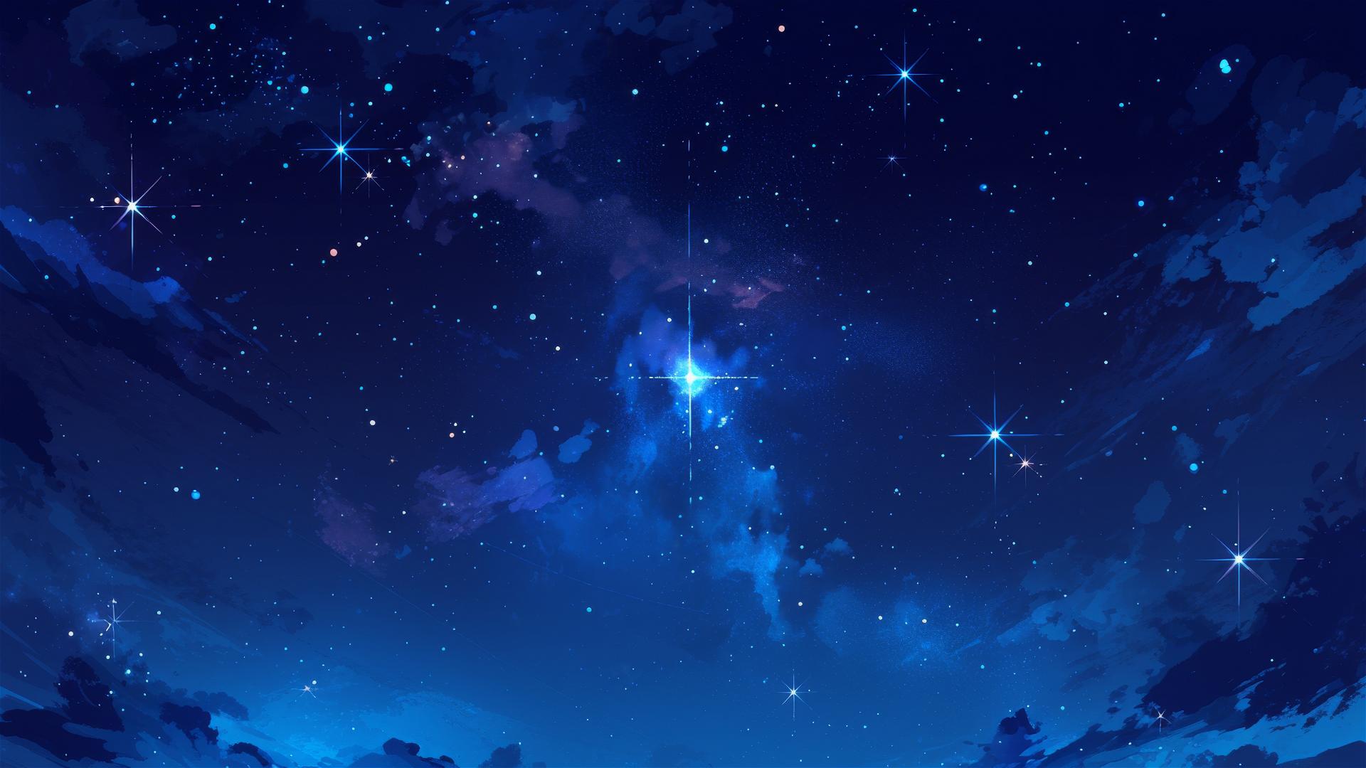 Dark night sky with stars forming a tiara shape
