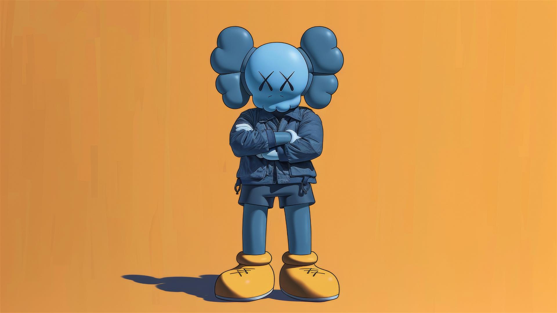 Nike companion Kaws crossing arms in 2D cartoon style
