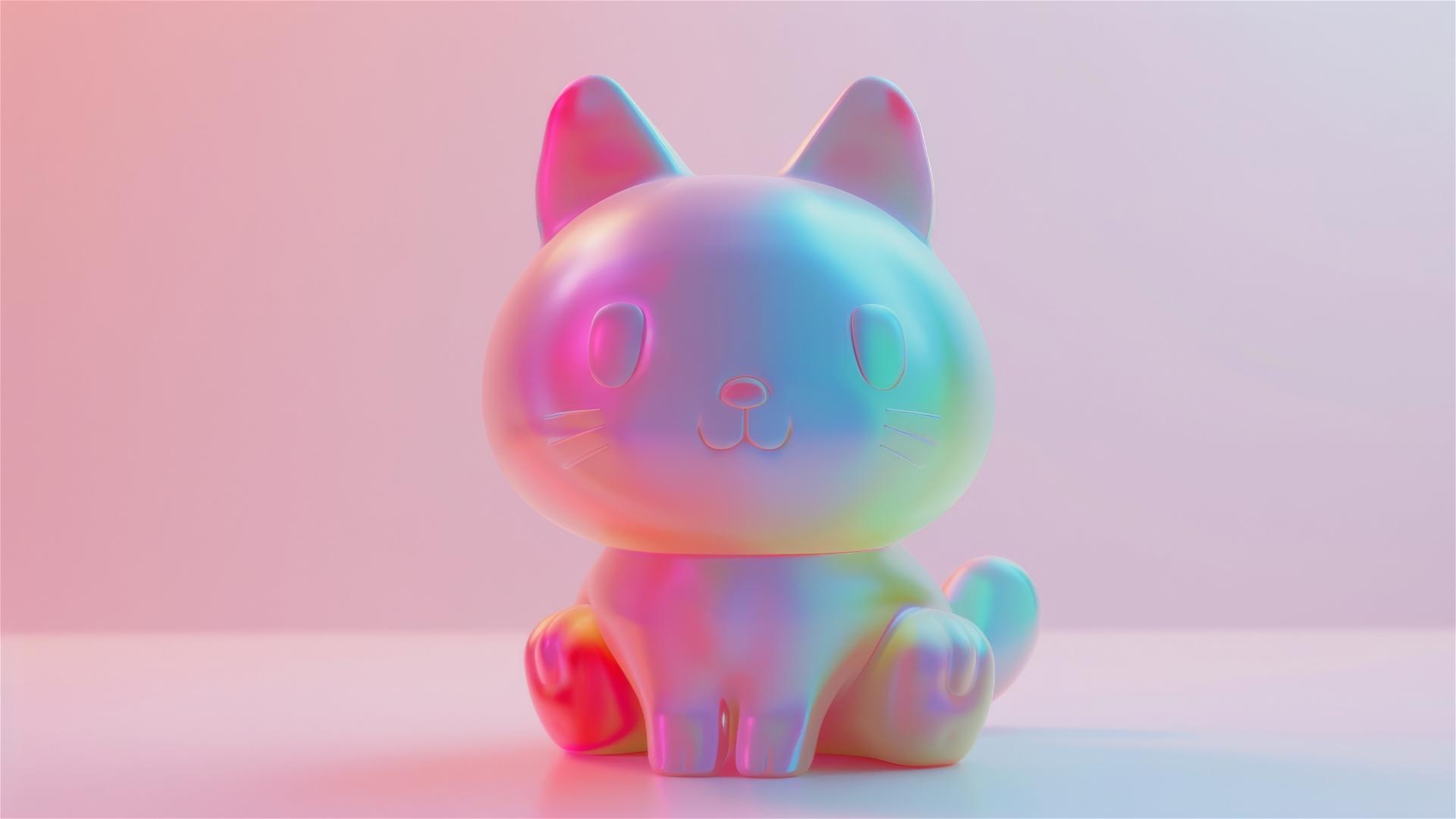 cute pet with bangs in pastel colors on white background.