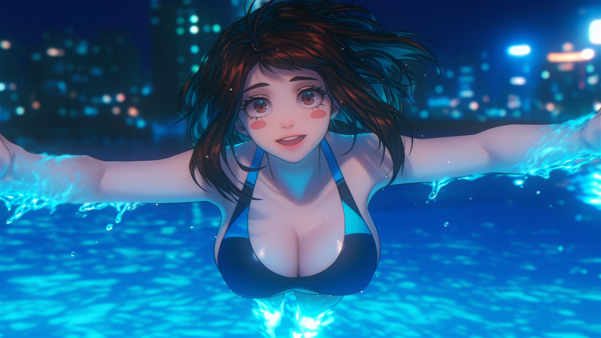Ochaco Uraraka from My Hero Academia by moonlight