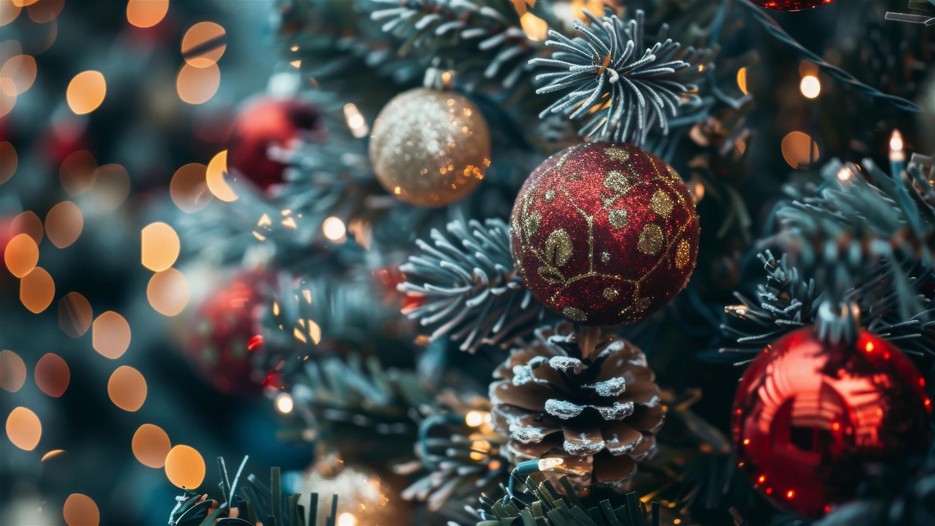 Festive Christmas background with holiday elements in 4K resolution