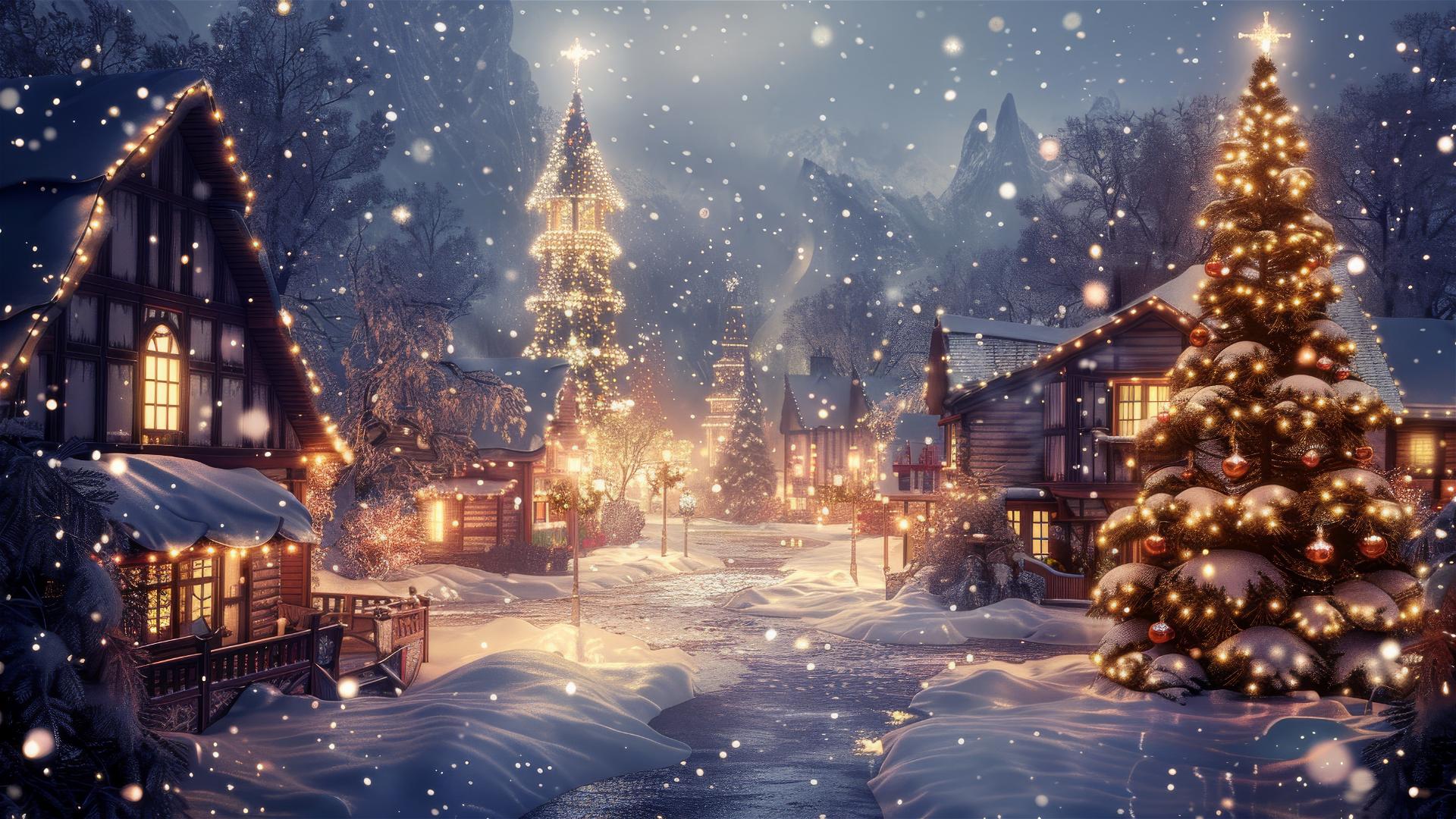 Festive Christmas background with decorative elements in 4K resolution