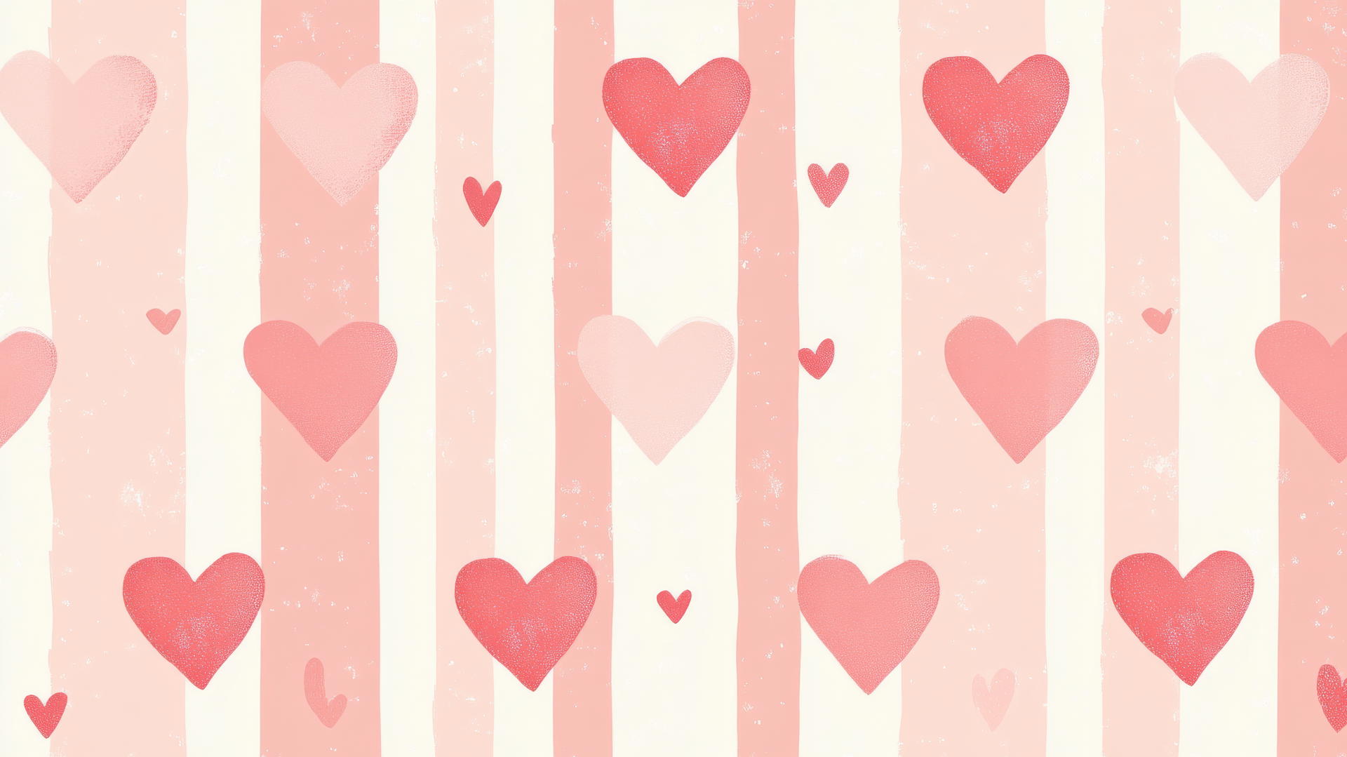 Preppy pink wallpaper with pink hearts and pastel stripes