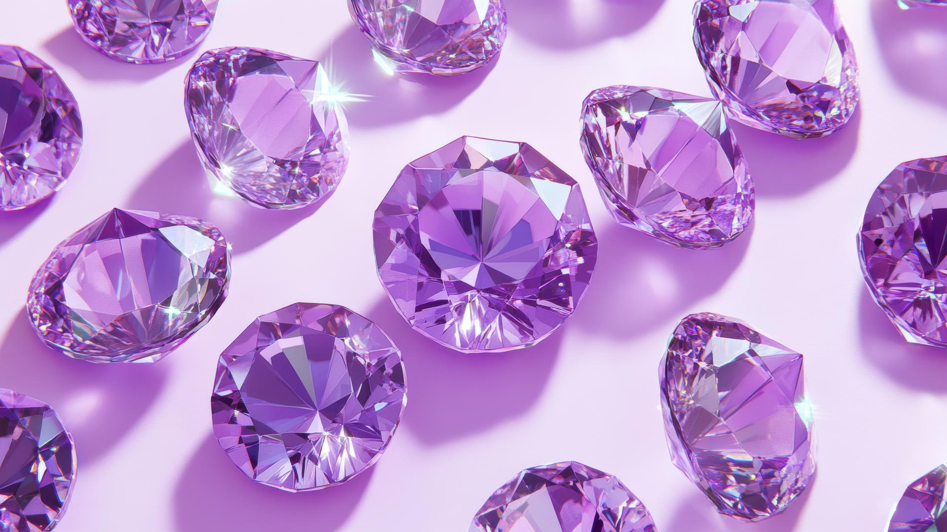 preppy purple wallpaper with faceted gemstones and sparkling highlights