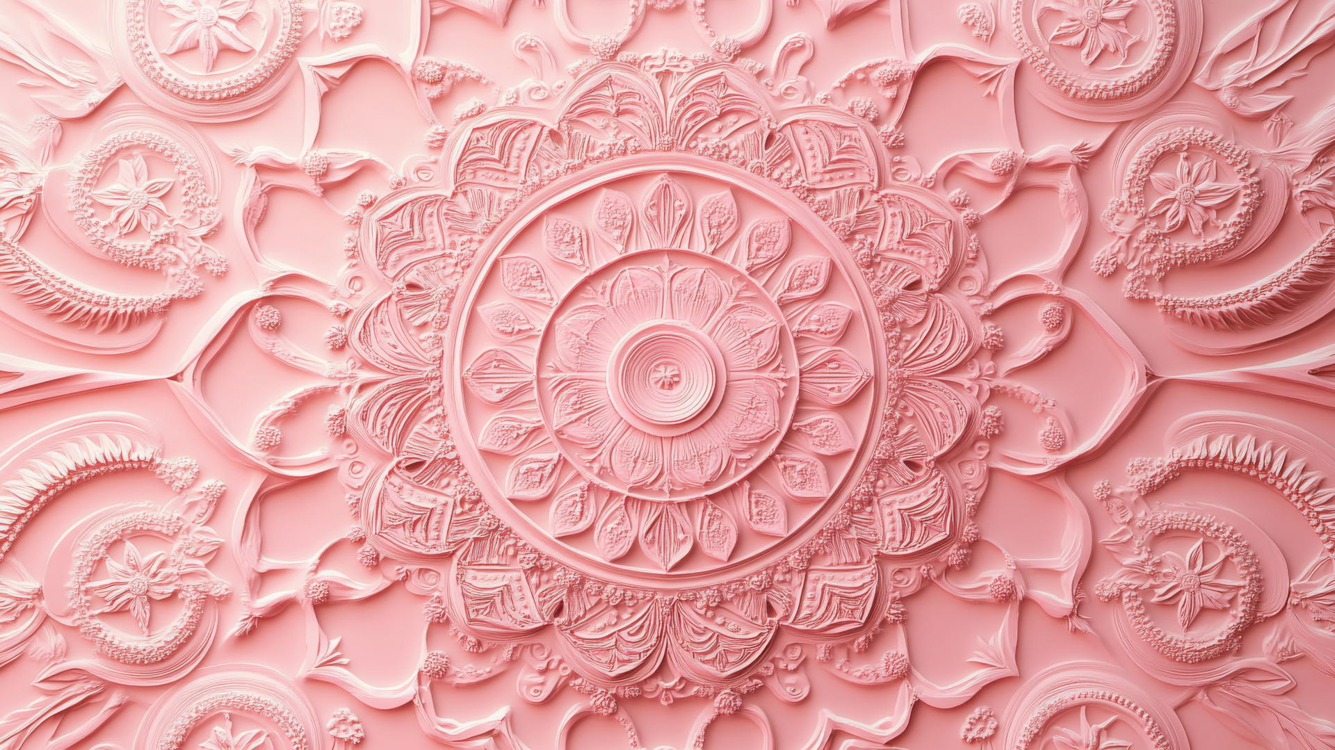 pink wallpaper aesthetic with intricate mandala design on soft pink background