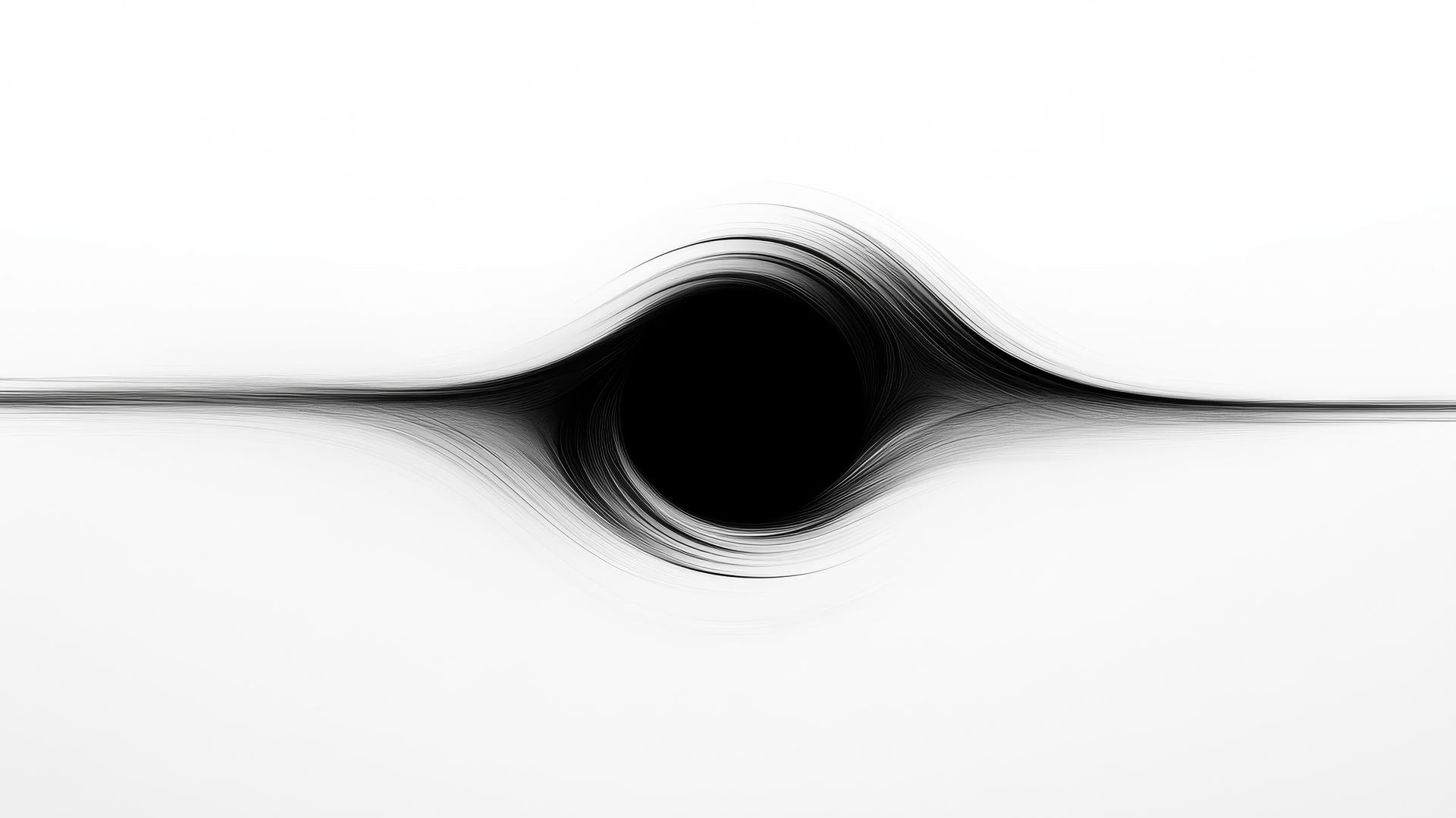 black hole wallpaper on white background with elegant lines and shading