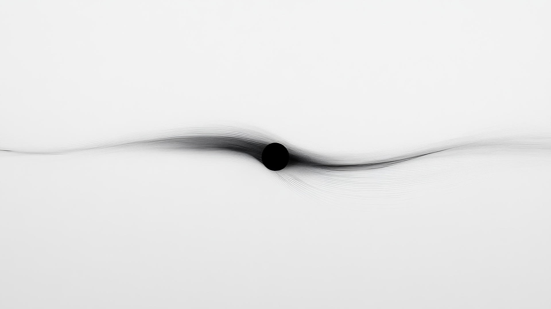 minimalist black hole wallpaper with light and space bending