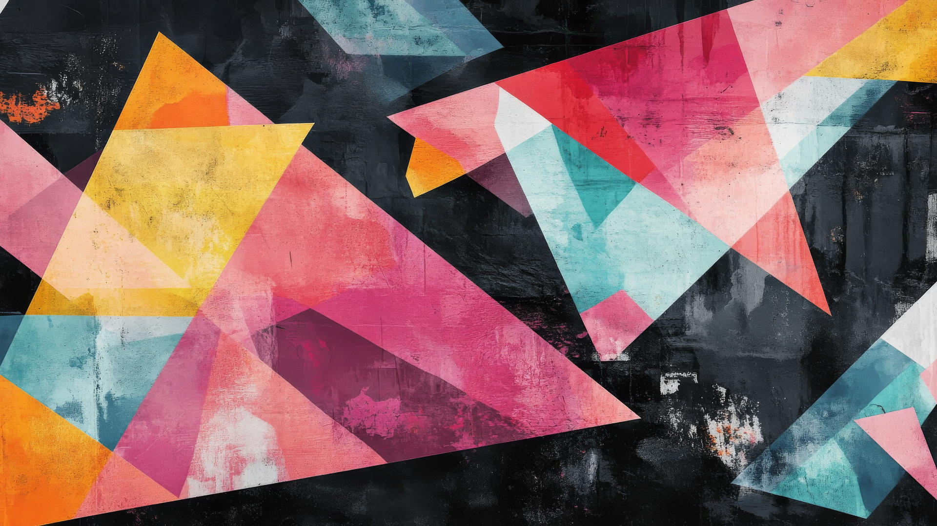 black wallpaper for girls with abstract geometric shapes in pastel colors