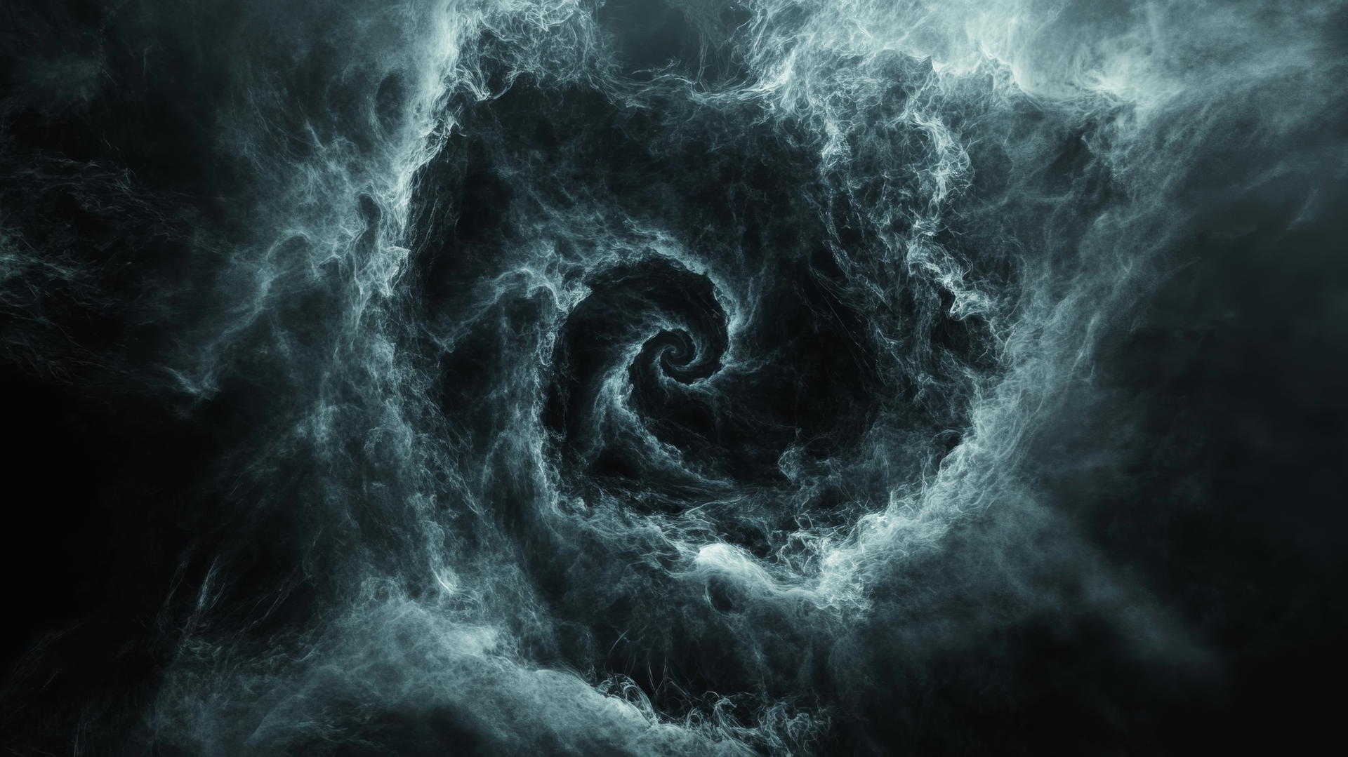 aesthetic wallpaper black with swirling vortex of smoke and mist