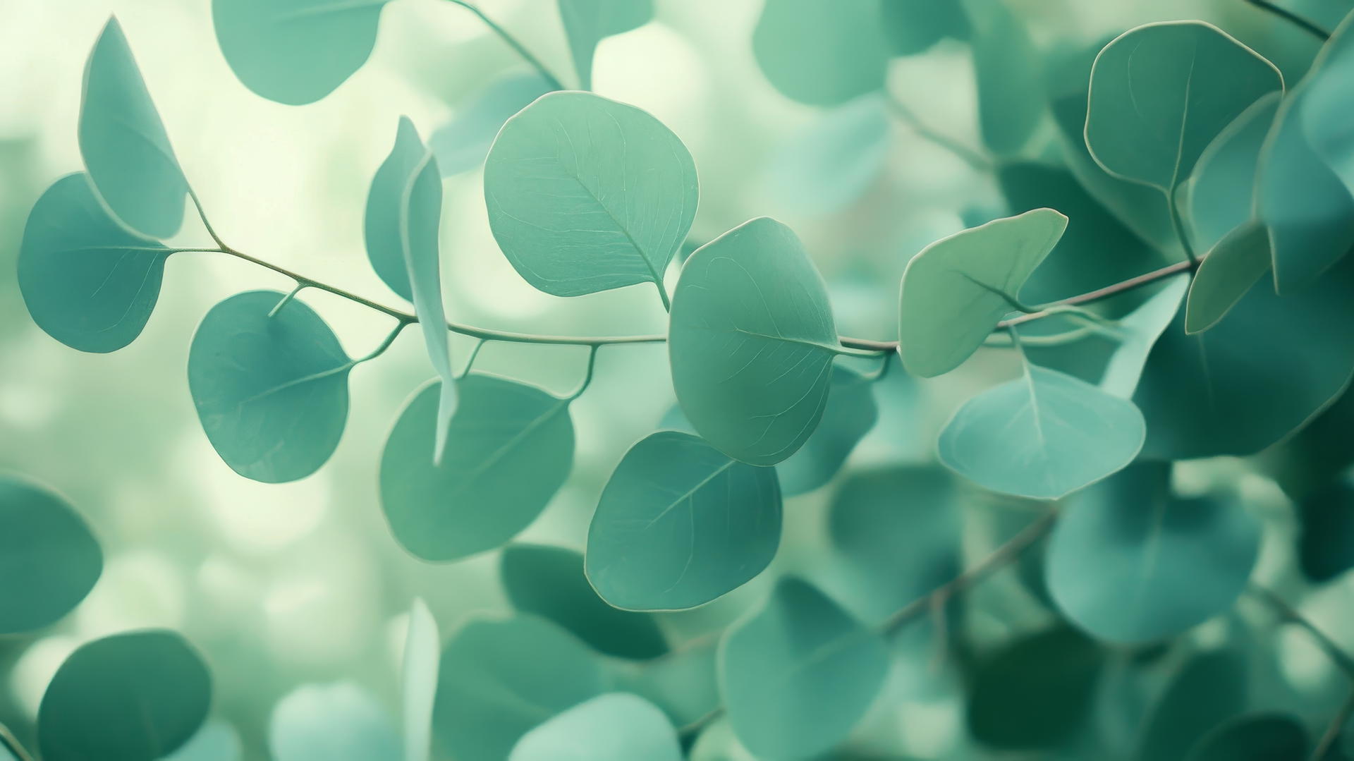 Sage green aesthetic wallpaper with eucalyptus branches