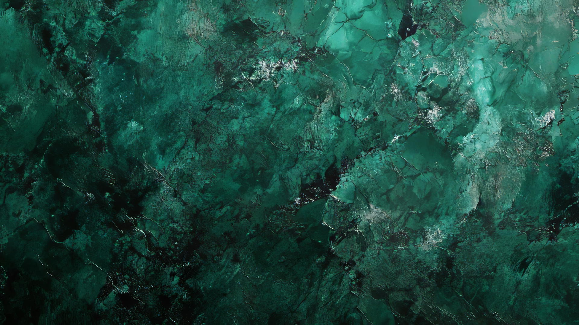 A rich, textured dark green wallpaper with hints of emerald and black