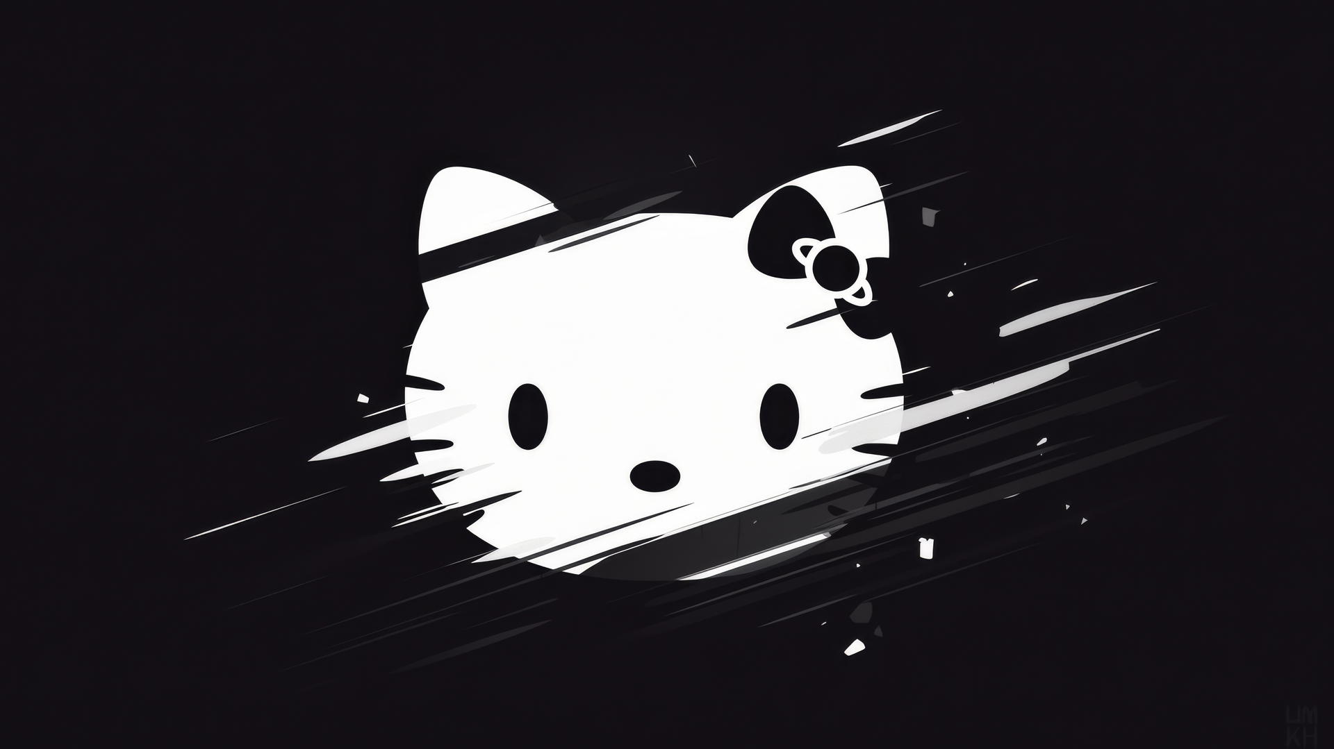 hello kitty wallpaper aesthetic with minimalist black and white design