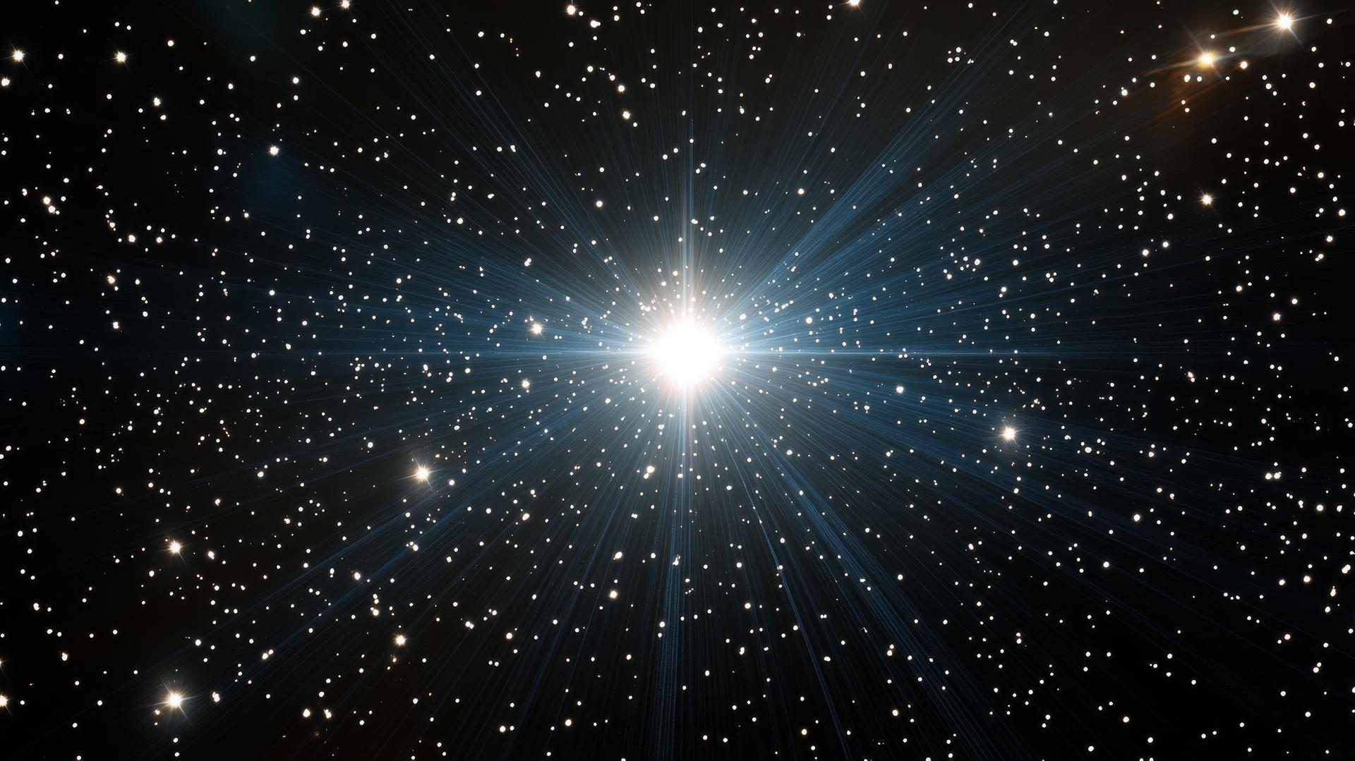 Y2K star wallpaper with a glowing star and pixelated light beams on a black background