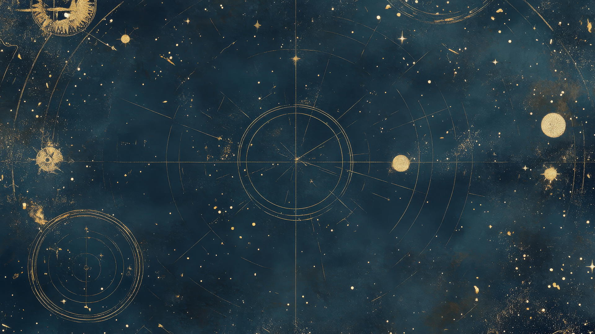 vintage star map with constellations on a navy blue wallpaper