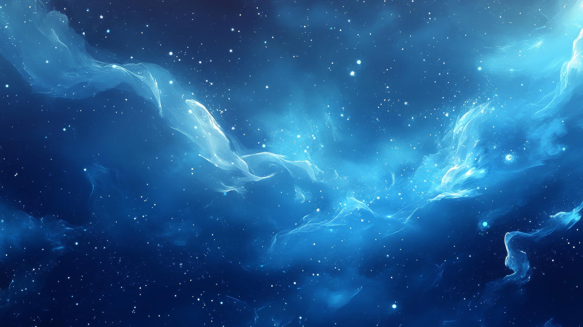 aesthetic wallpaper blue with celestial mist and twinkling stars