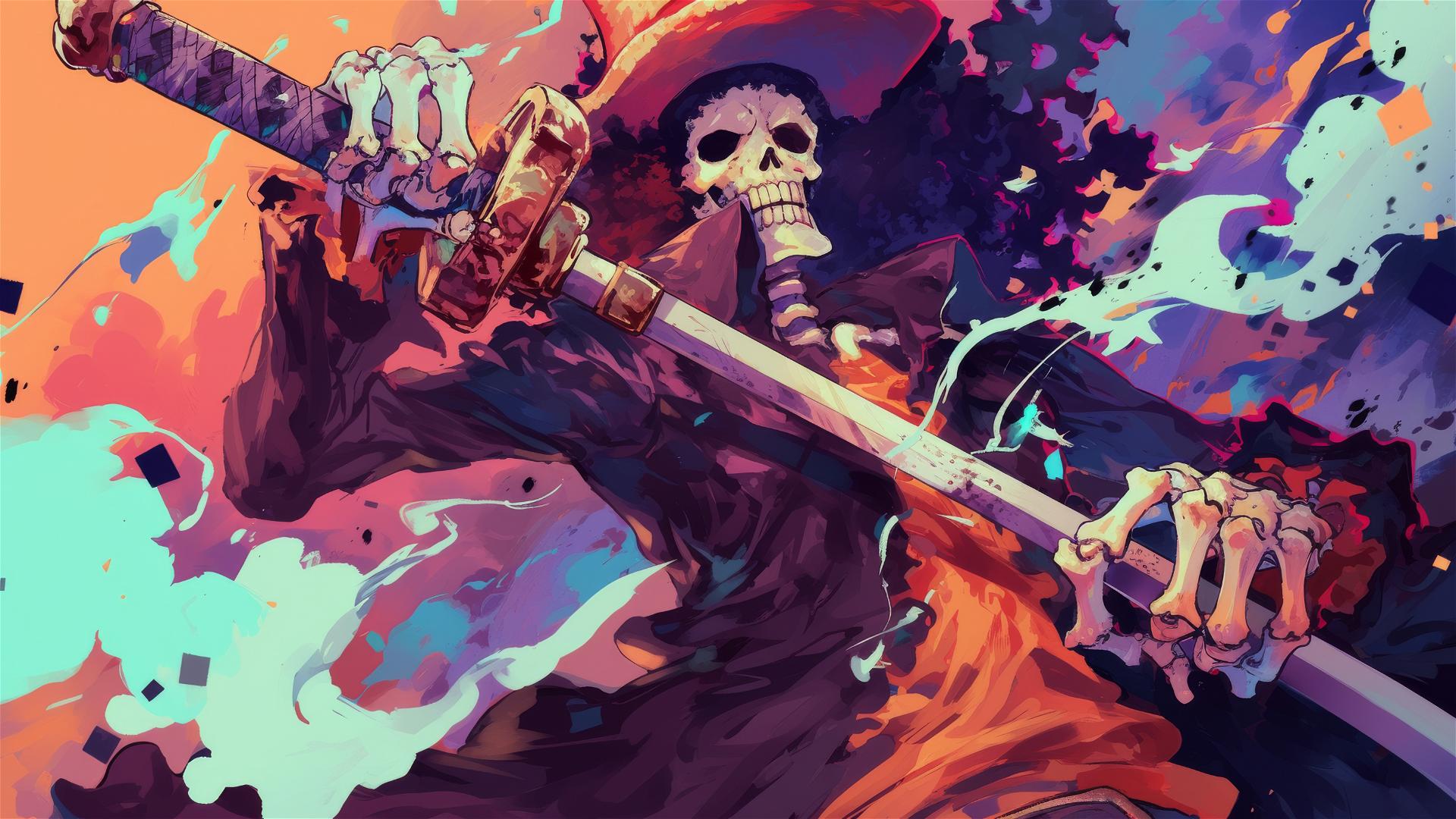 Brook, the skeleton musician from One Piece