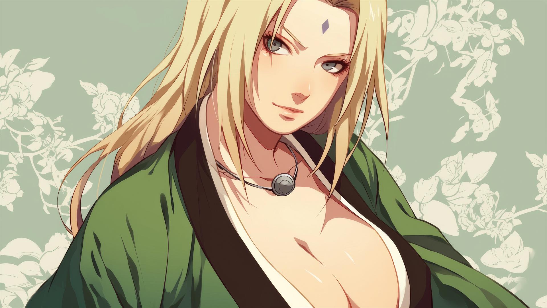 Tsunade, Naruto series, powerful pose