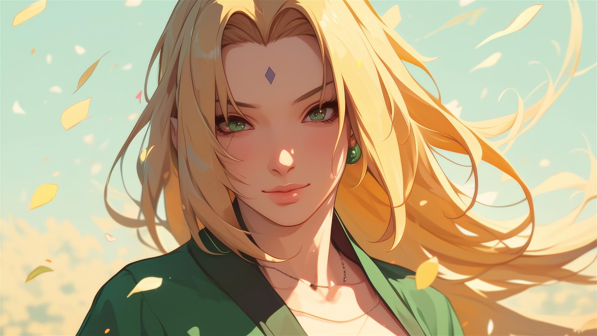 Illustration of Tsunade, a character from Naruto.