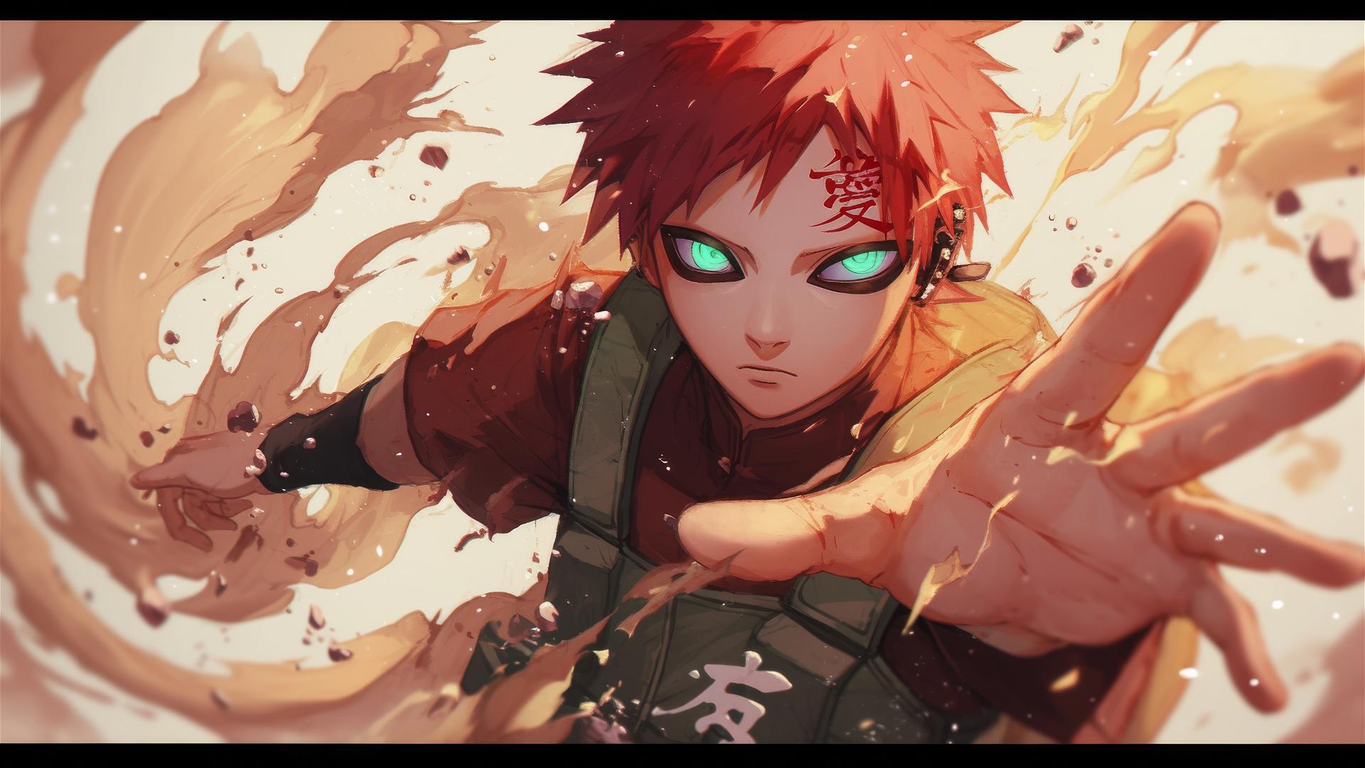 Gaara, Naruto character, intense gaze