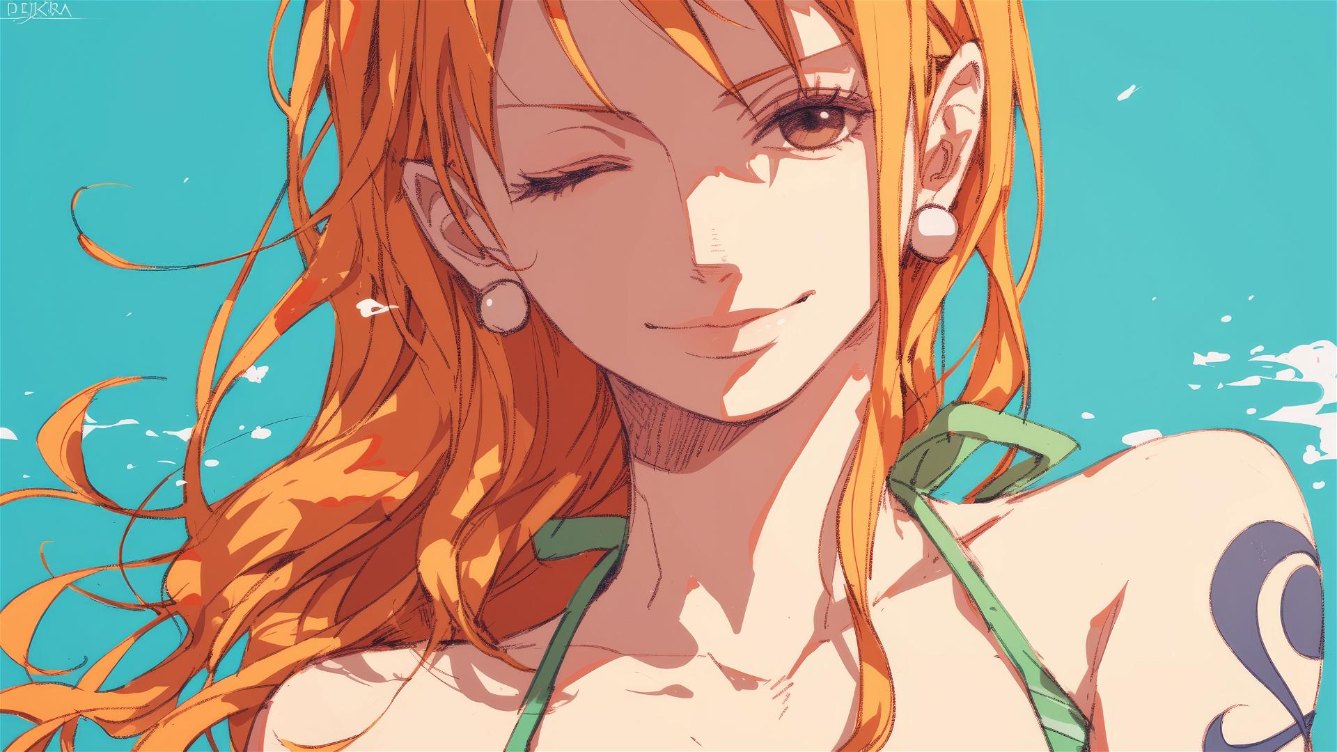 Illustration of Nami, a character from One Piece.