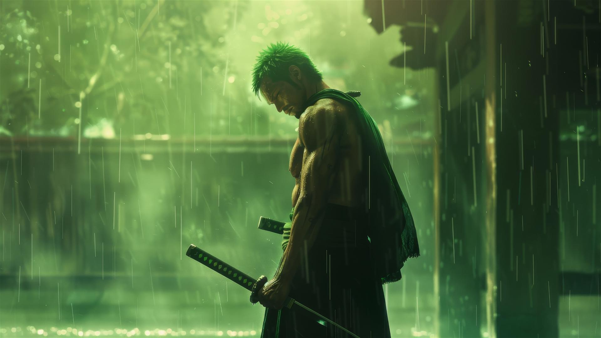 Zoro Roronoa from One Piece standing solitary