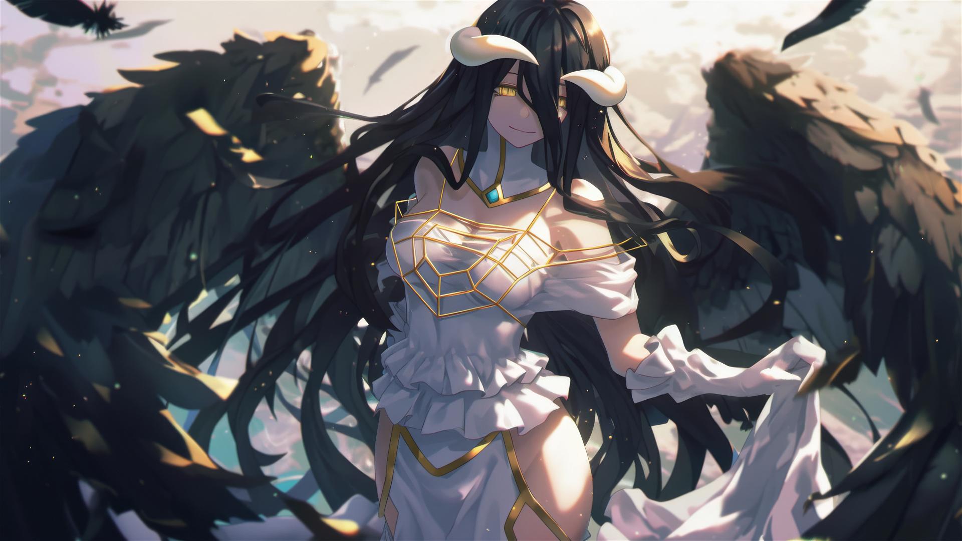 Albedo, a character from Overlord, in a striking pose.