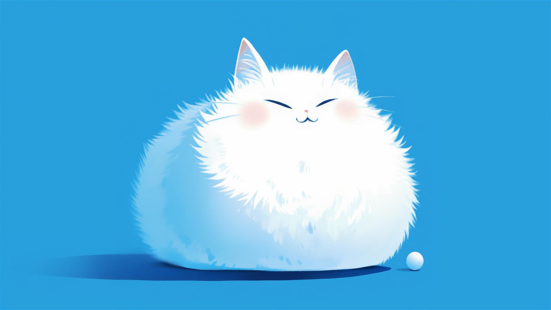 Minimalistic, detailed 8K cat design