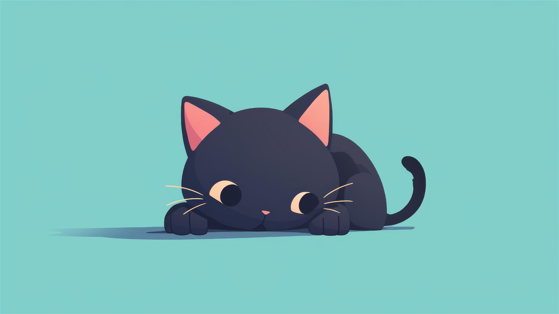 Minimalistic, detailed 8K cat design