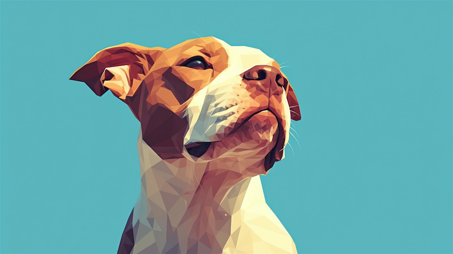 Minimalistic 8K illustration of a dog for iPhone
