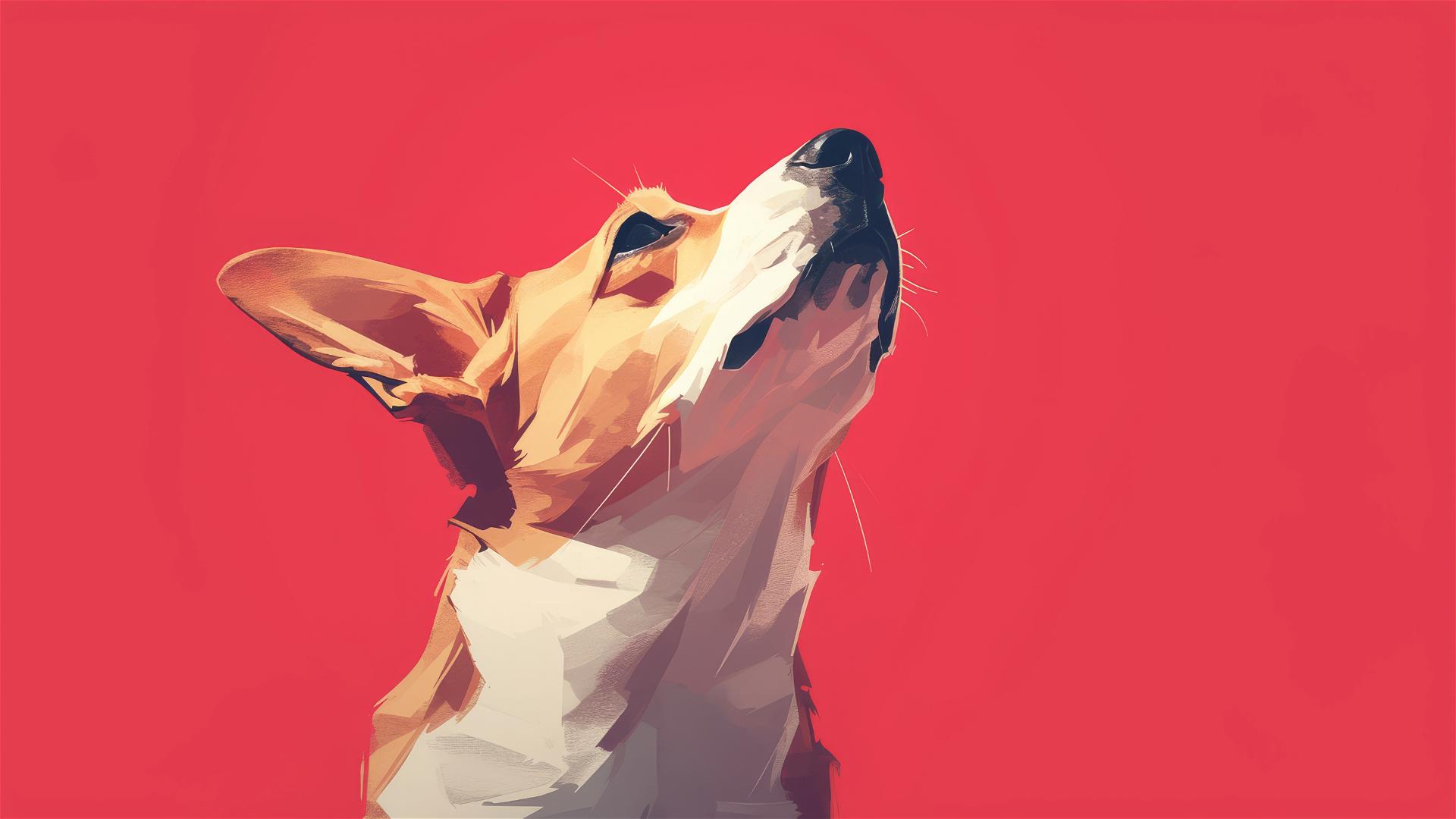 Minimalistic 8K dog illustration for iPhone