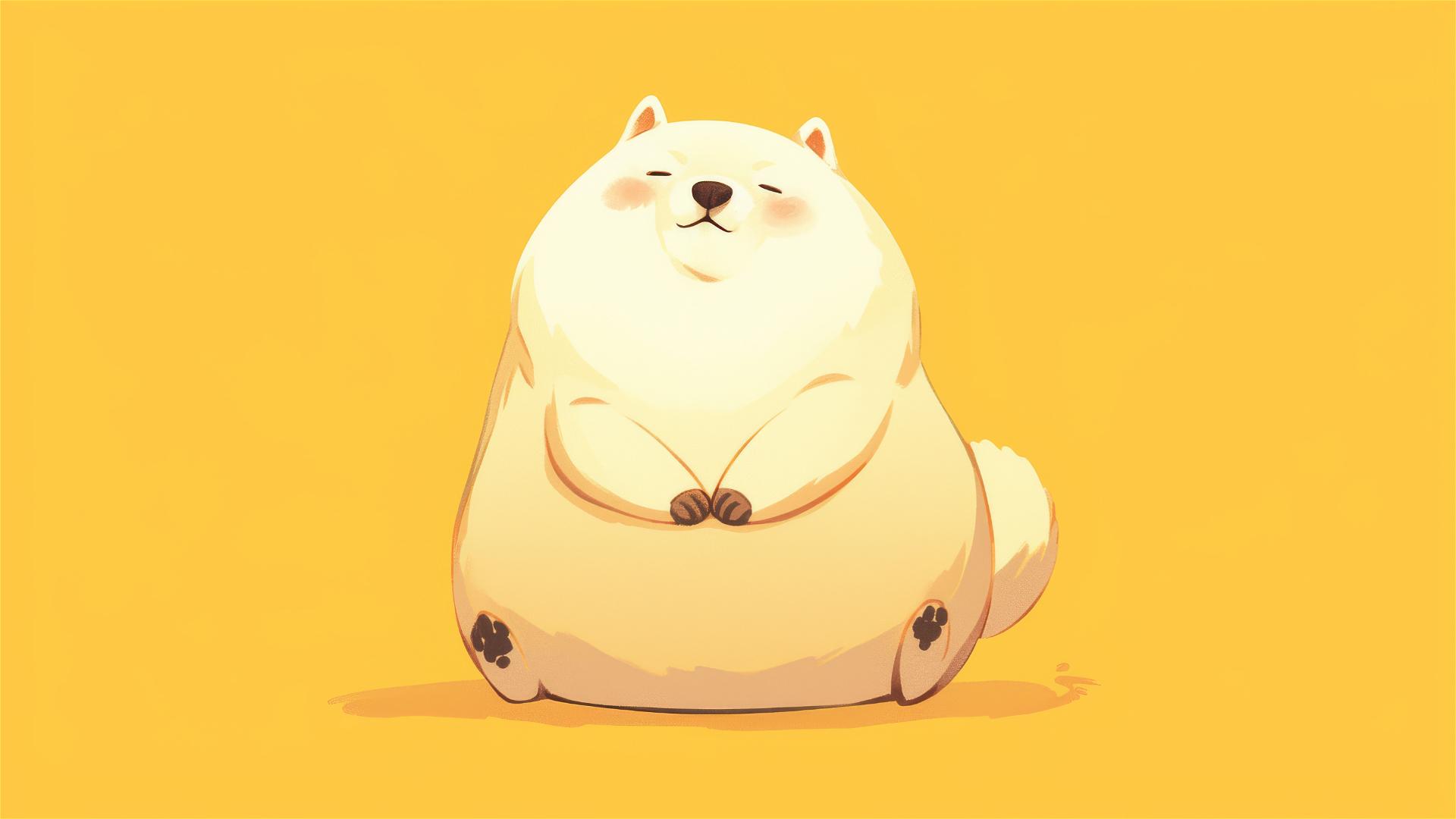 Minimalistic chubby dog design for iPhone, 8k detail