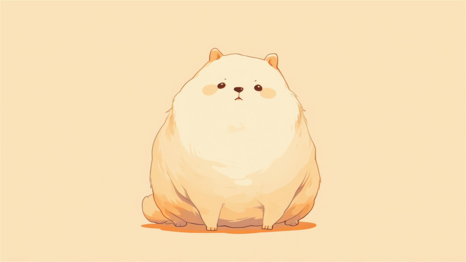 Chubby dog in minimalist style, high detail, 8K resolution