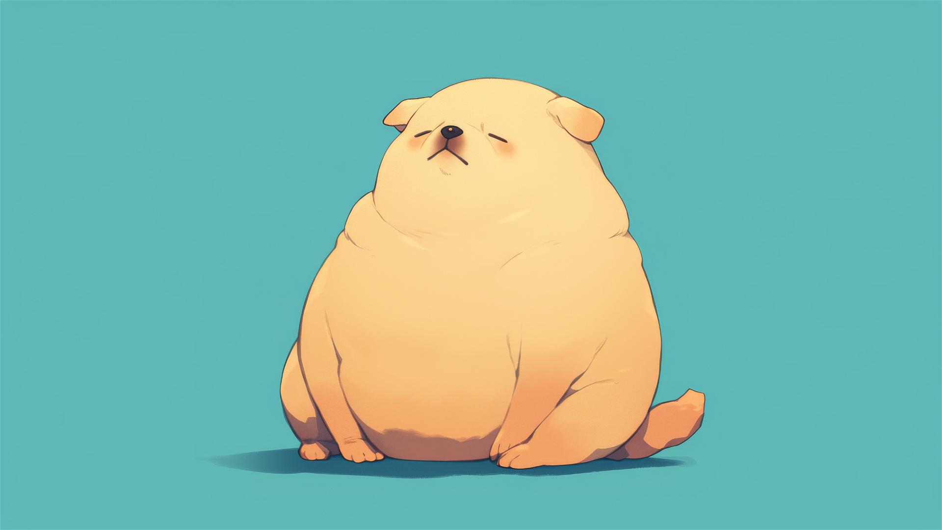 Minimalistic chubby dog design for iPhone, 8k detail