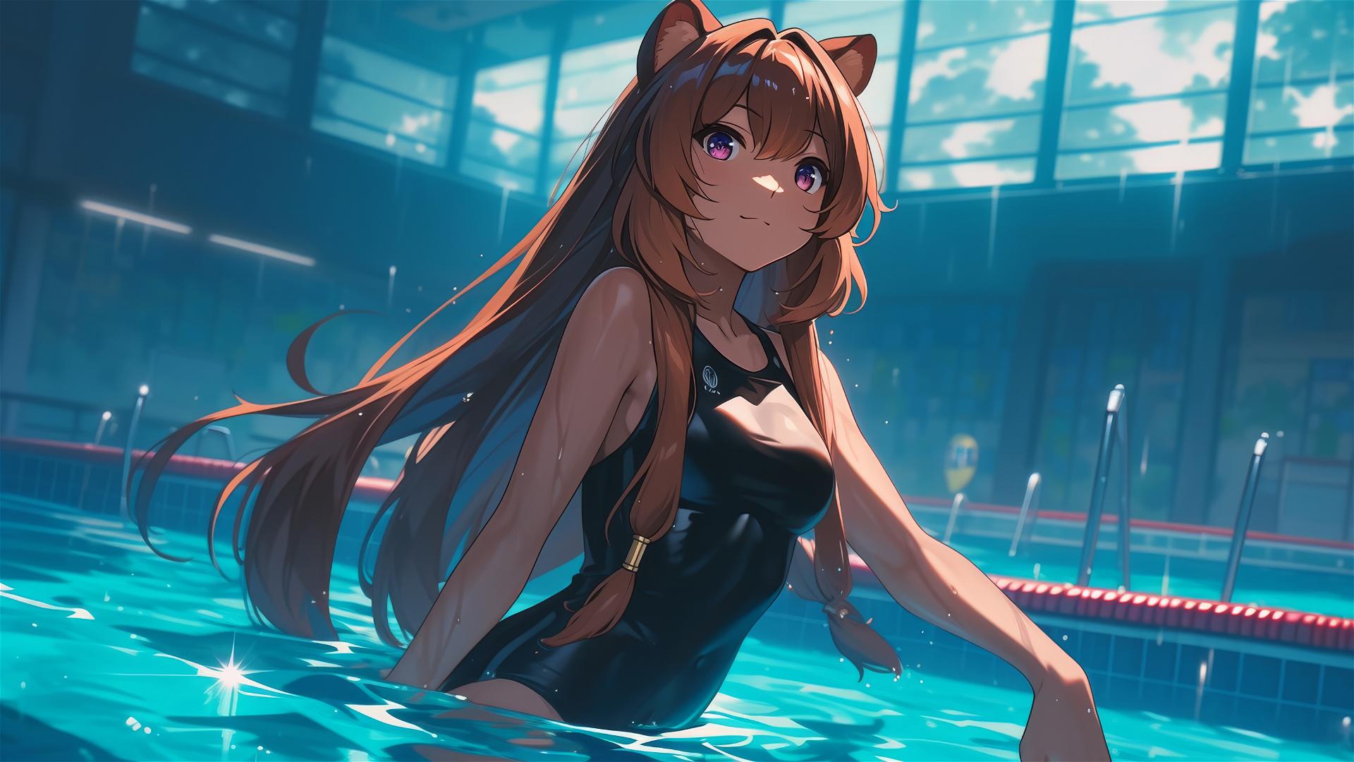 Raphtalia from The Rising of the Shield Hero in moonlit pool