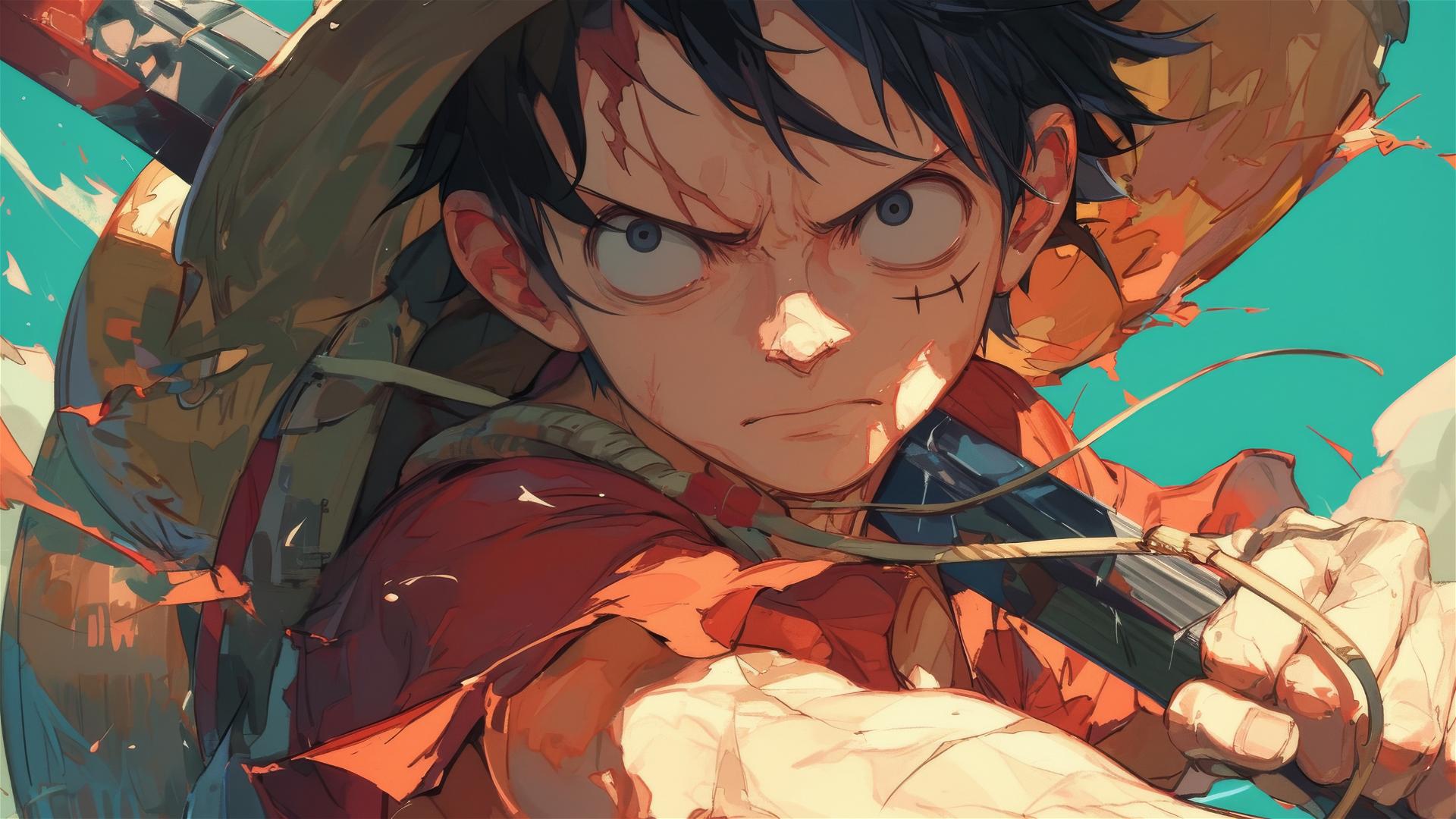 Close-up of Luffy from One Piece