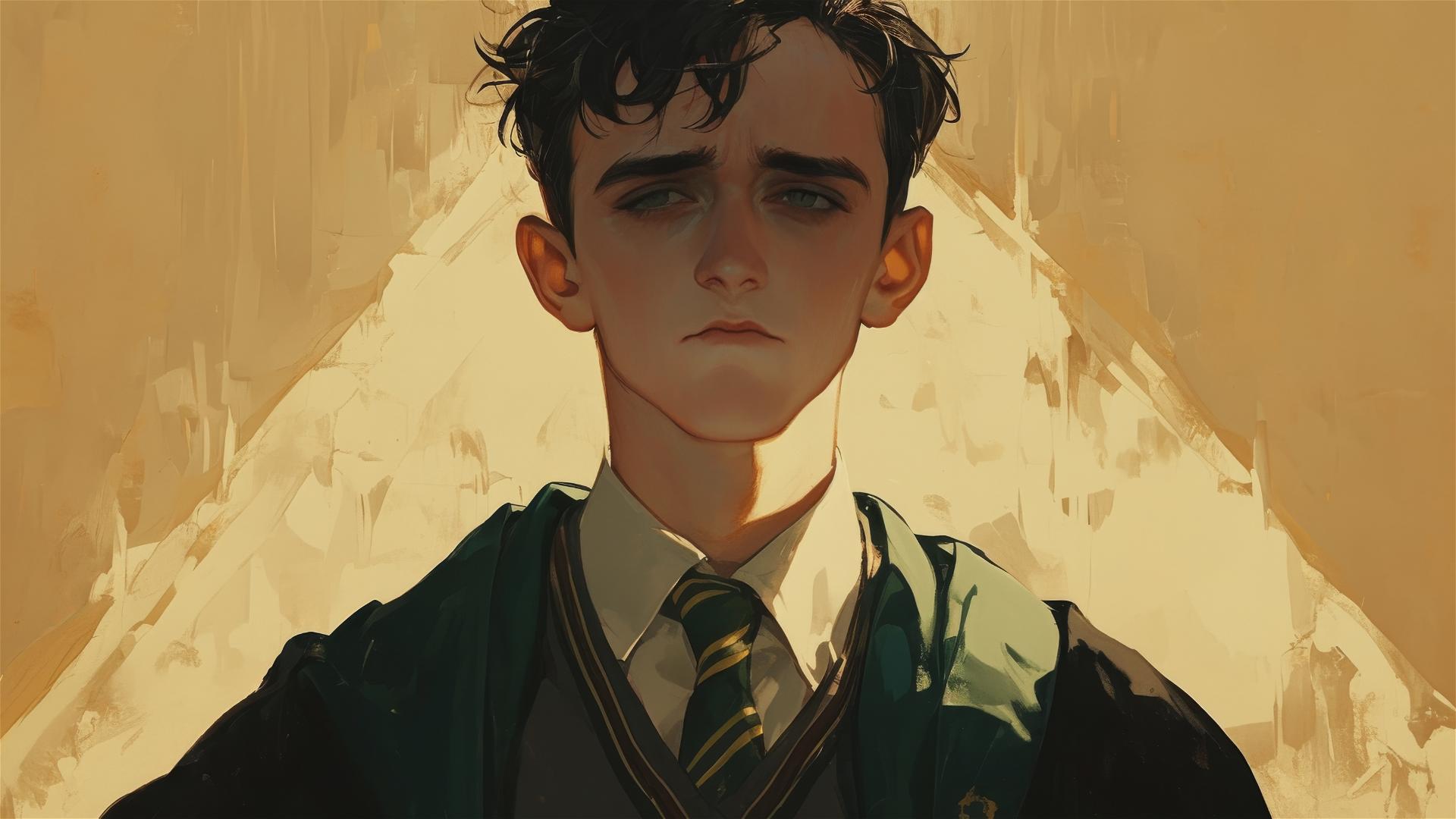 Artistic illustration of Neville Longbottom on a dark background with spotlight effect