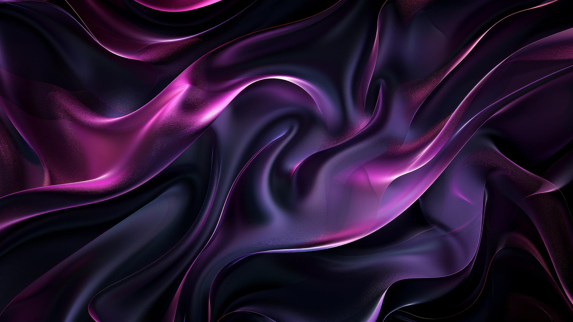 Elegant black plum-colored flowing shapes for iPhone background