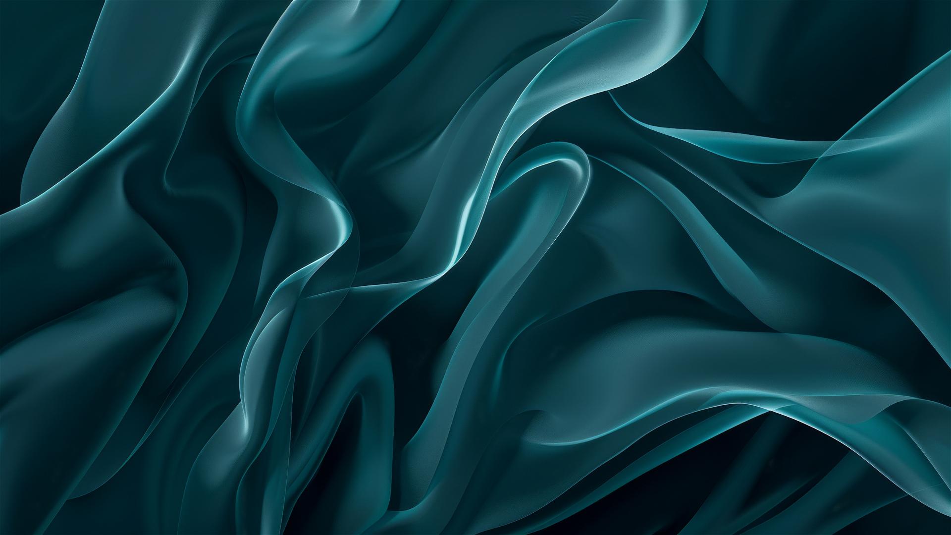 Elegant dark teal shapes flowing in minimalist style