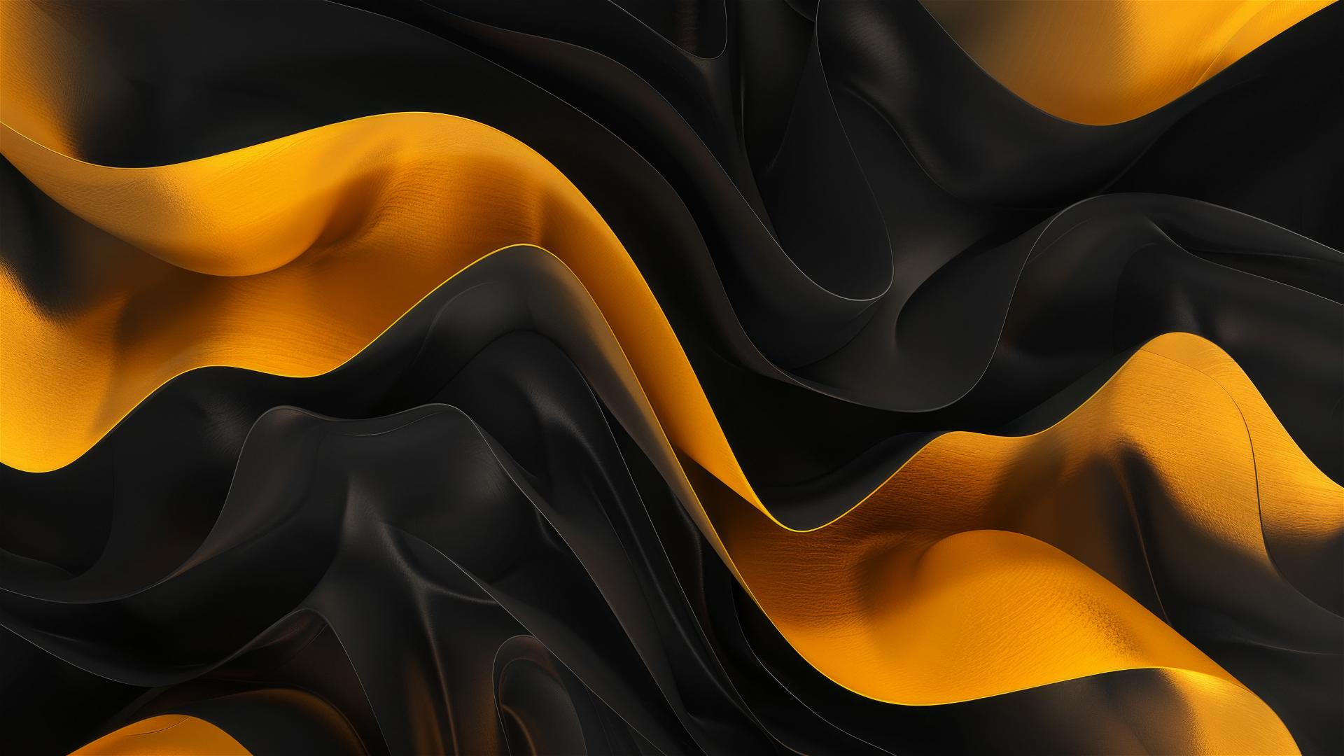 iPhone, black mustard flowing shapes, minimalistic elegant