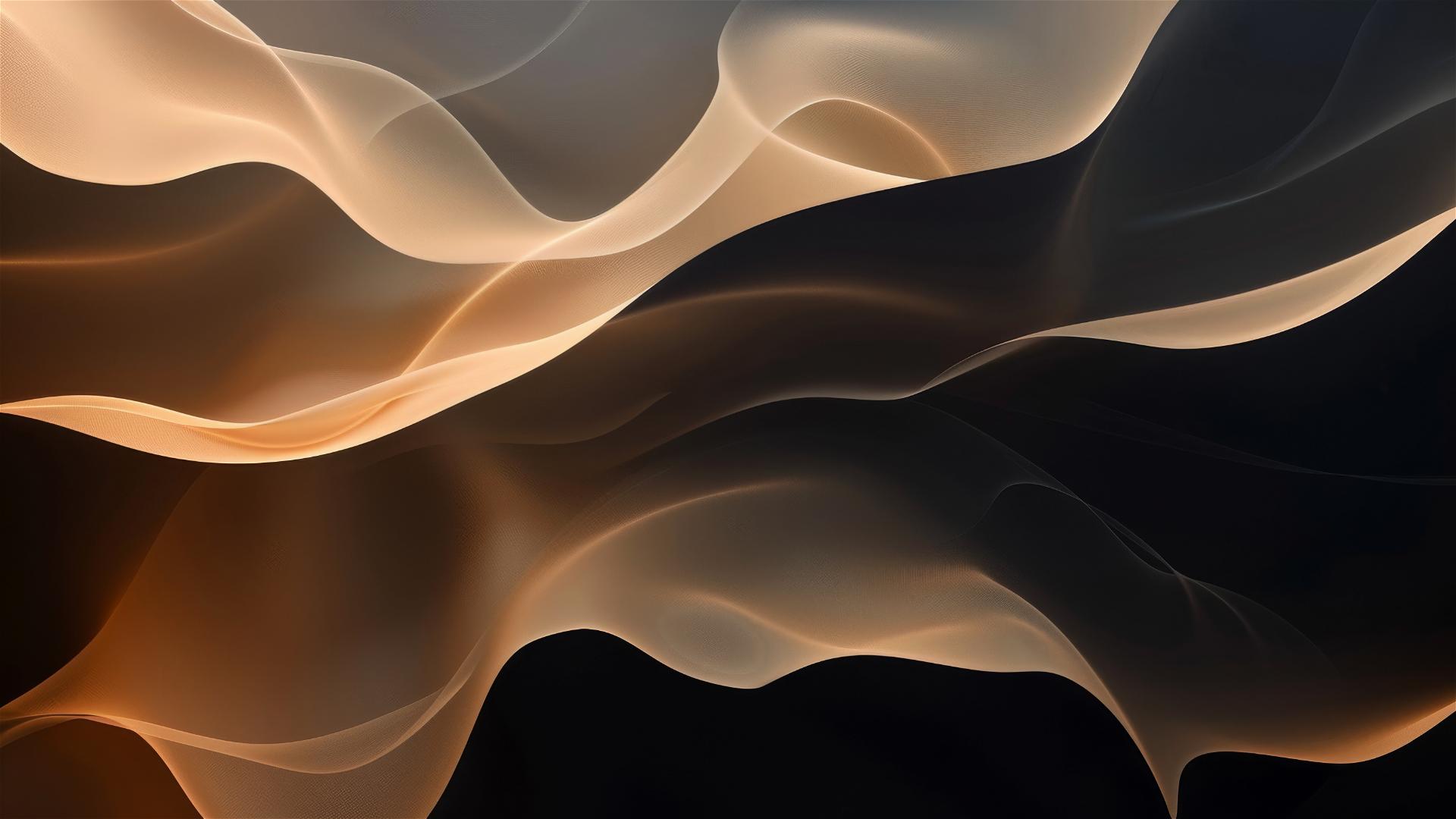 Minimalistic black and tan flowing shapes iPhone background