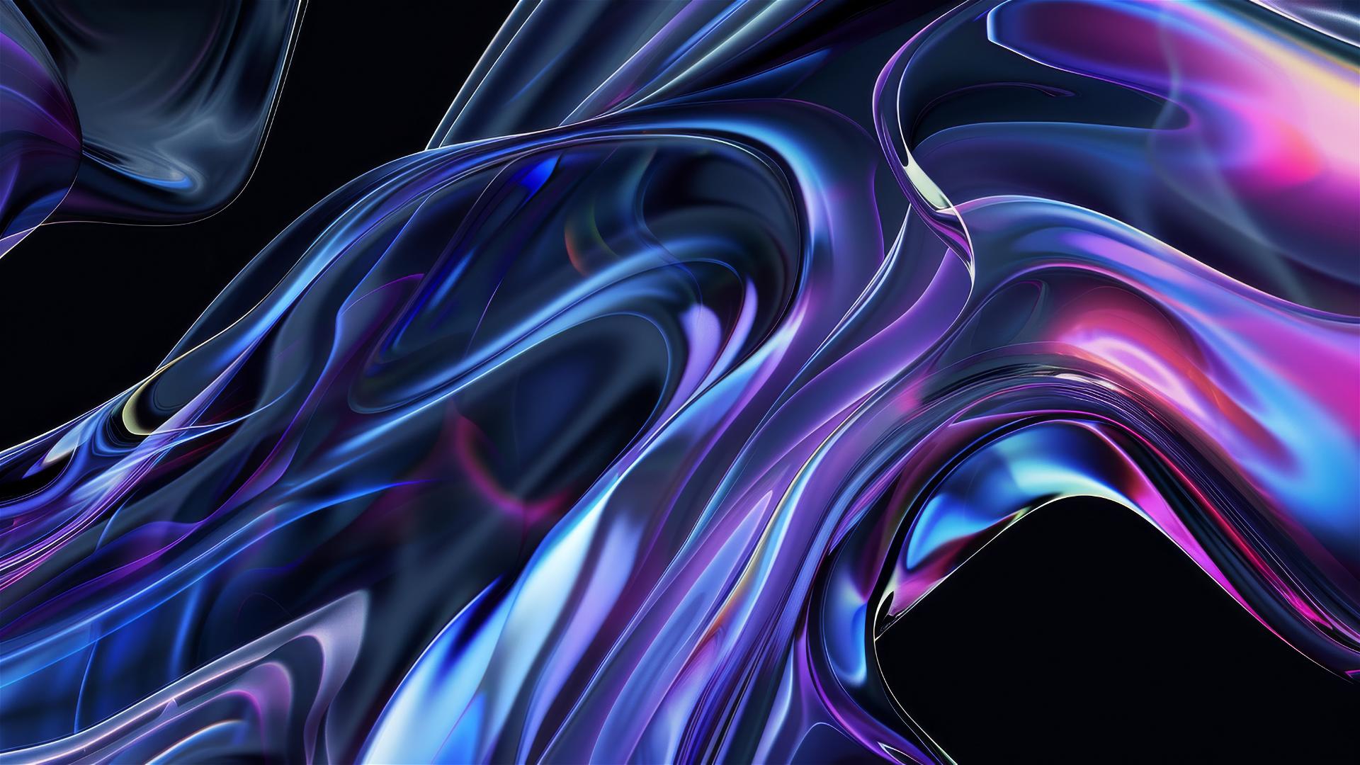 Elegant iPhone background with black opal flowing shapes