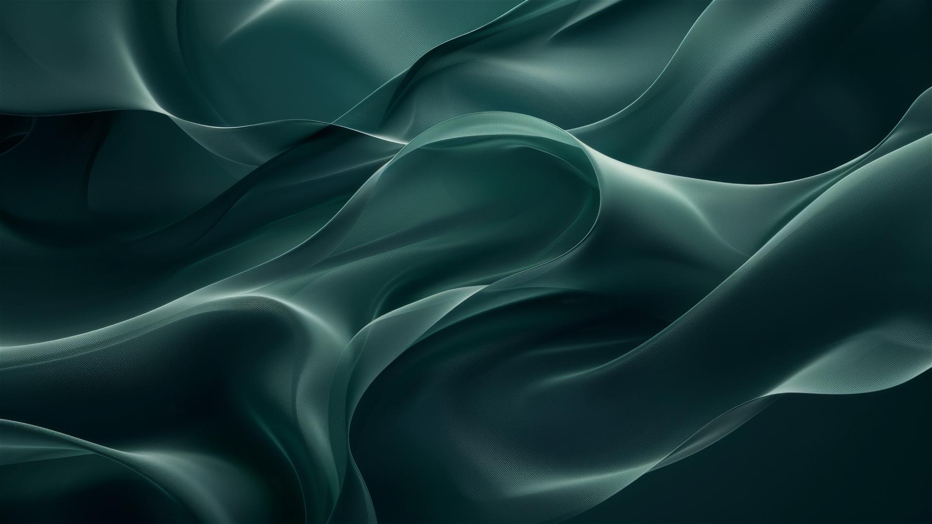Dark jade minimalistic flowing shapes