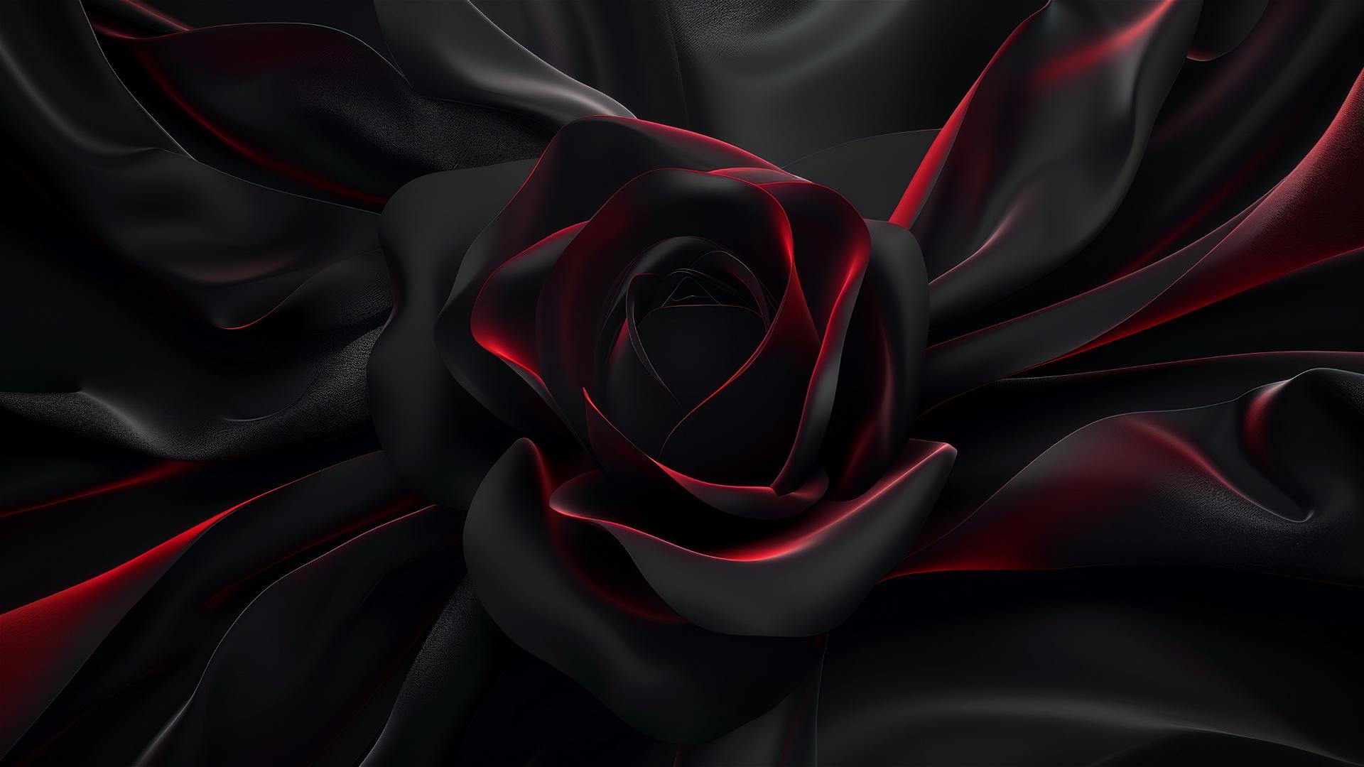 Elegant black rose-colored shapes flowing on iPhone screen