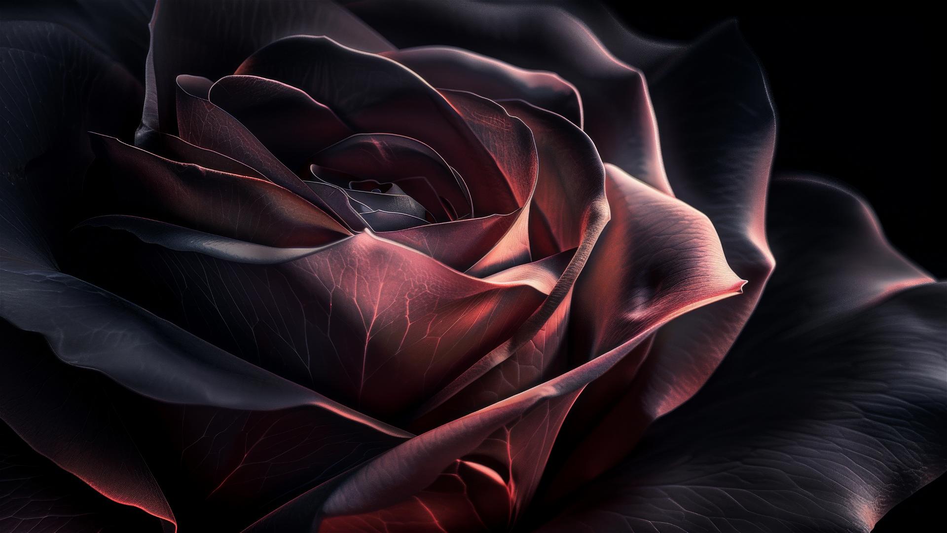 Black rose iPhone background with minimalistic flowing shapes
