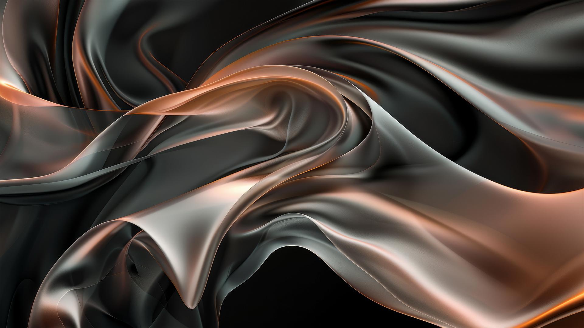 Flowing shapes in black olive color on iPhone background